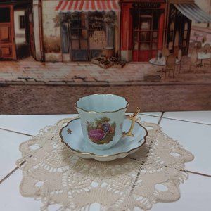 Antique Tea Coffee Cup Saucer Limoges France hand painted